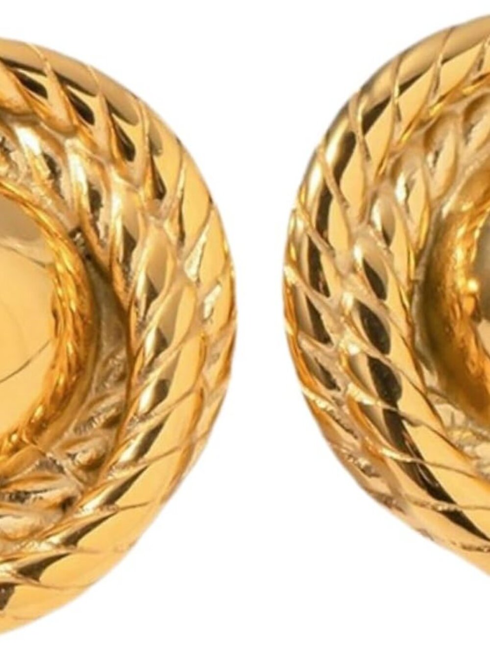 Gold Ball Rope Statement Drop Earrings NWT
